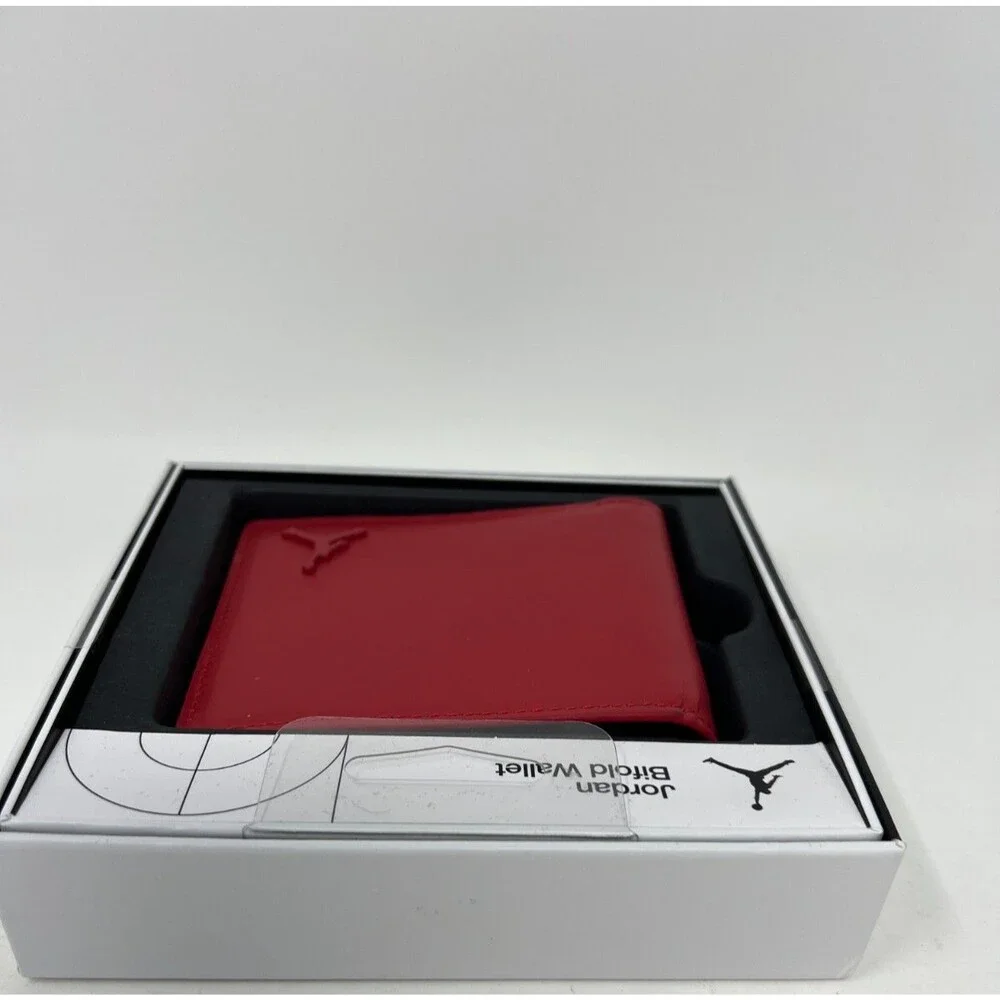 Nike Jordan Jumpman Ingot Bifold Wallet Gym Red Leather MA0819-R78 Mens New